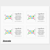 Einfache Bezeichnung für das Logo hinzufügen Rechteckiger Aufkleber (Blatt)