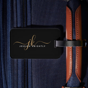 Einfache Bezeichnung für das Schwarze Gold-Script- Gepäckanhänger