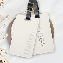 Einfache Bezeichnung für ein Elfenbeinweißes, mode Gepäckanhänger