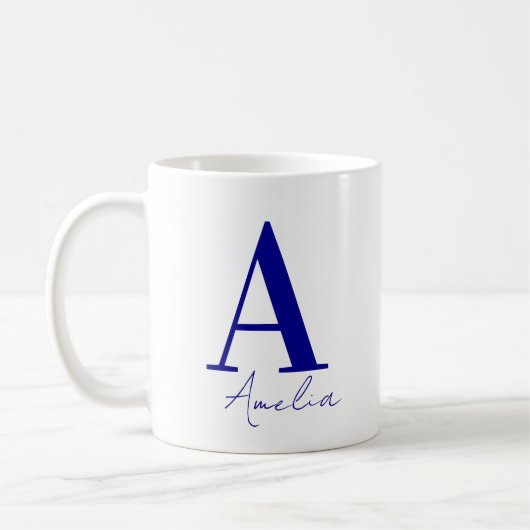 Einfache Bezeichnung für moderne Monogramme Kaffeetasse (Links)