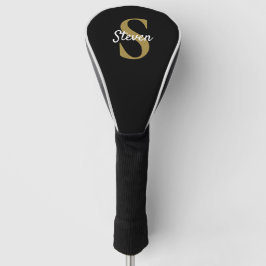 Einfache Bezeichnung für Schwarz und Gold Monogram Golf Headcover