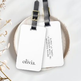 Einfache Bezeichnung für Schwarzweiß-Monogramme Gepäckanhänger