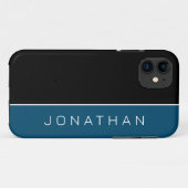 Einfache Bezeichnung Maskuline Farbblock Schwarz u Case-Mate iPhone Hülle (Rückseite (Horizontal))