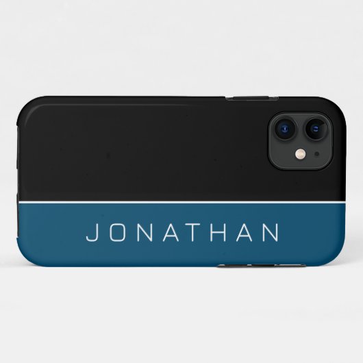 Einfache Bezeichnung Maskuline Farbblock Schwarz u Case-Mate iPhone Hülle (Rückseite (Horizontal))