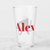 Einfache Bezeichnung mit Monogramm Glas (Rückseite)