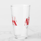 Einfache Bezeichnung mit Monogramm Glas (Links)