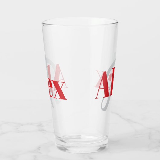 Einfache Bezeichnung mit Monogramm Glas (Rechts)