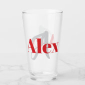 Einfache Bezeichnung mit Monogramm Glas (Vorderseite)