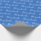 Einfache Bezeichnung Personalisiert Blau Geschenkpapier (Ecke)