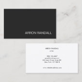 Einfache Bezeichnung Schwarz Modernes Berufliches  Visitenkarte (Vorne/Hinten)