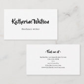 Einfache Bezeichnung Schwarz und Weiß Minimal Visitenkarte (Vorne/Hinten)