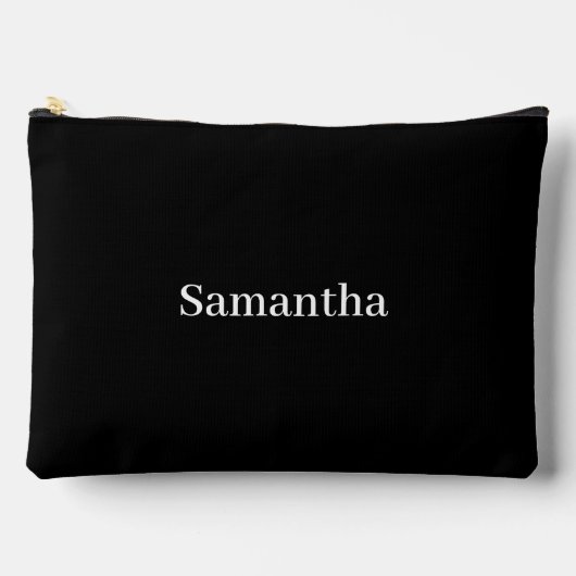 Einfache Bezeichnung Schwarz und Weiß Zubehörtasche (Vorderseite)