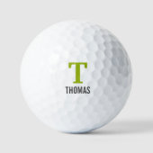 Einfache Bezeichnung und Monogramm Initial Persona Golfball (Vorderseite)