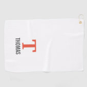 Einfache Bezeichnung und Monogramm Initial Persona Golfhandtuch (Horizontal)