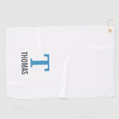 Einfache Bezeichnung und Monogramm Initial Persona Golfhandtuch (Horizontal)