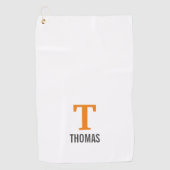 Einfache Bezeichnung und Monogramm Initial Persona Golfhandtuch (Vorderseite)