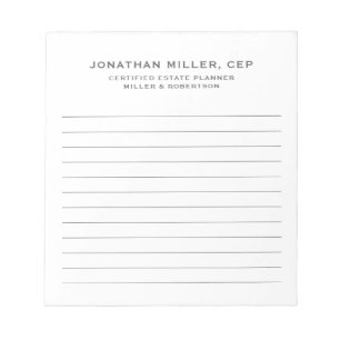 Einfache Bezeichnung Unternehmen Notizblock