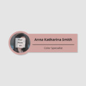 Einfache Bilderfahrung in weichrosa Farbe Namensschild (Vorderseite)