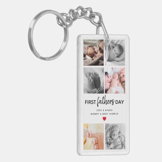 Einfache Bildersammlung des ersten Vaters | Daddy Schlüsselanhänger (Vorderseite links)