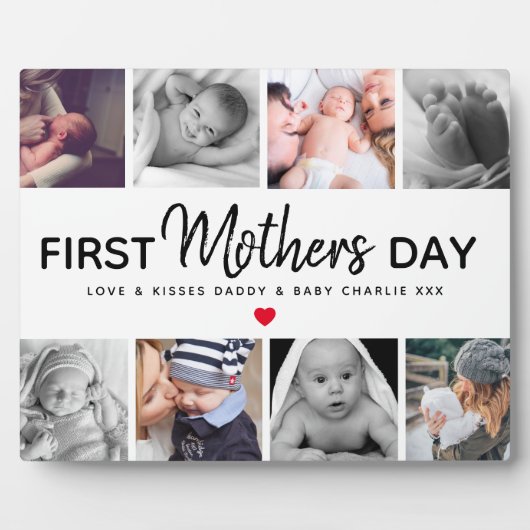 Einfache Bildkollektion zum Ersten Muttertag Fotoplatte (Vorderseite)