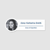 Einfache Bildkompetenz Blau Namensschild (Vorderseite)