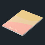 Einfache Bio Formen Sherbet Pastel Personalisiert Notizblock<br><div class="desc">Eine schlichte,  süße Farbe geblockt mit Bio Formen in sanften Gelb- und Lachs-Rosa Pastellfarben,  personalisiert mit Namen oder Wörtern Ihrer Wahl.</div>