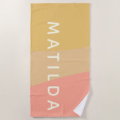 Einfache Bio Formen Sherbet Pastel Personalisiert Strandtuch (Vorderseite)