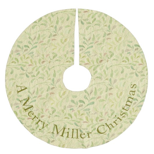 Einfache Bio Grüne Muster Weihnachten Polyester Weihnachtsbaumdecke (Vorderseite)