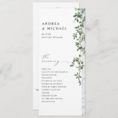 Einfache Birch Tree Greenerity Foliage Hochzeit Programm (Vorne/Hinten)