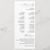 Einfache Birkenbaum-Grünpflanzen-Hochzeit Programm (Rückseite)