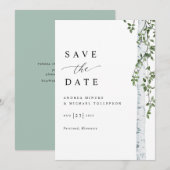 Einfache Birkenhochzeit Save The Date (Vorne/Hinten)
