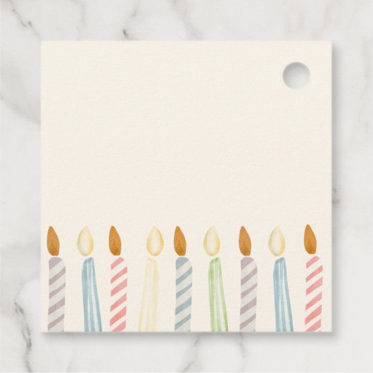 Einfache Birthday Candles Classic Party Geschenkanhänger (Rückseite)
