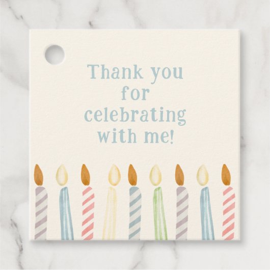 Einfache Birthday Candles Classic Party Geschenkanhänger (Vorderseite)