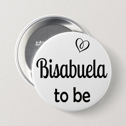 Einfache Bisabuela zum Baby Dusche Button Button (Vorne & Hinten)