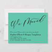 Einfache Biscay Green Wir haben neue Adresskarte v Mitteilungskarte (Vorderseite)