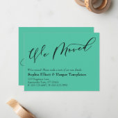 Einfache Biscay Green Wir haben neue Adresskarte v Mitteilungskarte (Vorderseite/Rückseite Beispiel)