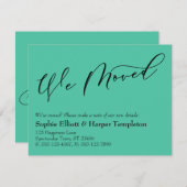 Einfache Biscay Green Wir haben neue Adresskarte v Mitteilungskarte (Vorne/Hinten)