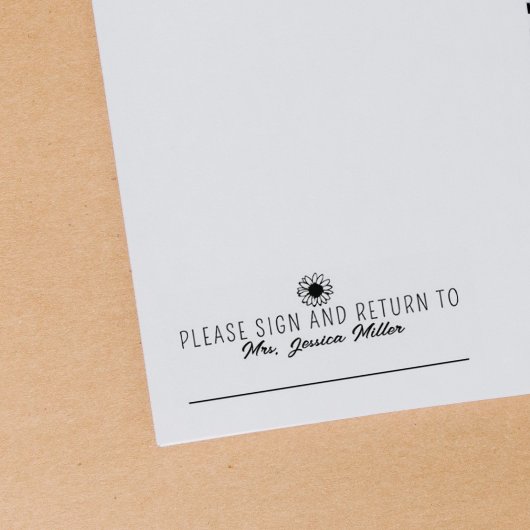 Einfache Bitte unterschreiben und zurückschicken v Gummistempel