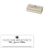 Einfache Bitte unterschreiben und zurückschicken v Gummistempel (Stempel)