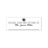 Einfache Bitte unterschreiben und zurückschicken v Gummistempel (Prägung)