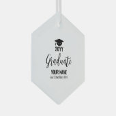 Einfache Black Abschluss-Geschenkgutschrift Ornament Aus Glas (Vorderseite Rechts)