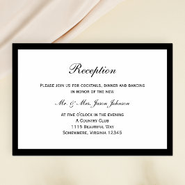 Einfache Black Border Hochzeitskarte Einladung