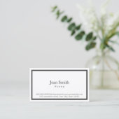 Einfache Black Border Nanny Business Card Visitenkarte (Stehend Vorderseite)