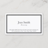 Einfache Black Border Nanny Business Card Visitenkarte (Vorderseite)