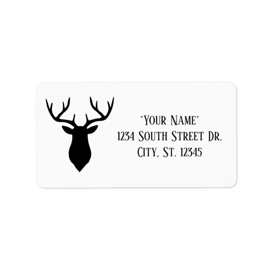 Einfache Black Buck Head Address Labels Adressaufkleber (Vorne)