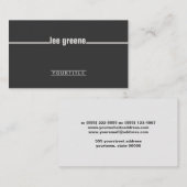 Einfache Black Business Card Visitenkarte (Vorne/Hinten)