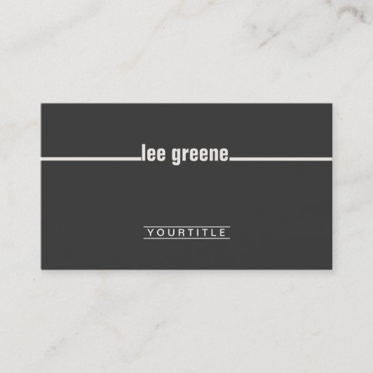 Einfache Black Business Card Visitenkarte (Vorderseite)