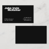 Einfache Black Business Card Visitenkarte (Vorne/Hinten)
