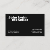 Einfache Black Business Card Visitenkarte (Vorderseite)