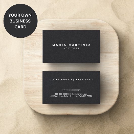 Einfache Black Business Cards Visitenkarte